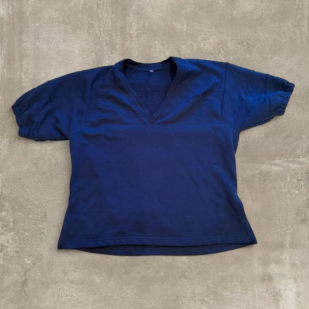 Free People Movement Navy V-Neck Sweatshirt